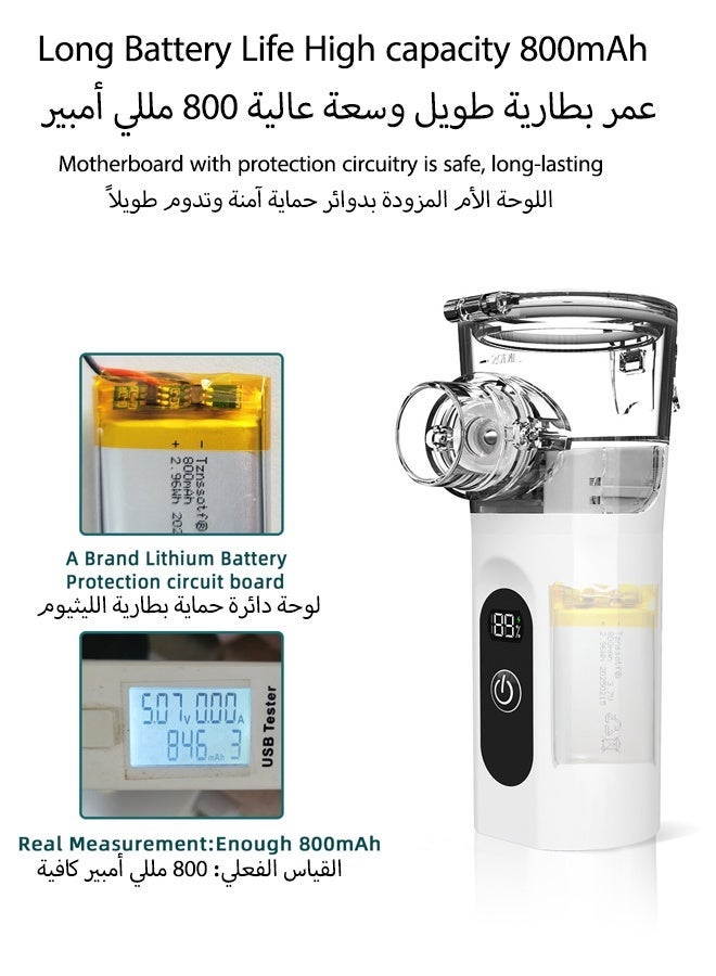 كيلو كيلو فولت جهاز استنشاق بالموجات فوق الصوتية، جهاز استنشاق بالبخار محمول، يتميز جهاز الاستنشاق الإلكتروني بشاشة رقمية ذكية بمستويين طاقة قابلين للتعديل ووظيفة التنظيف الذاتي، وهو محمول ومقاوم للماء وقابل لإعادة الشحن وهادئ، مما يجعله مناسبًا للاستخدام المنزلي والمكتبي والسفر. - Image 5